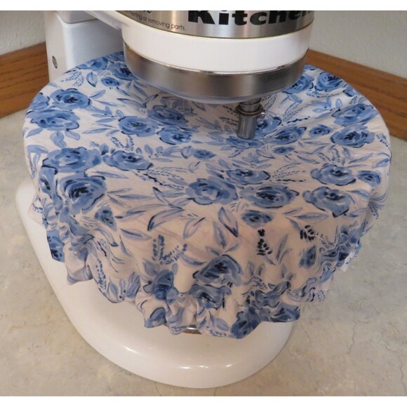 Kitchenaid Bowl Cover, Reversible Cows and Blue Rose Mixer Cover - Picture 6 of 6